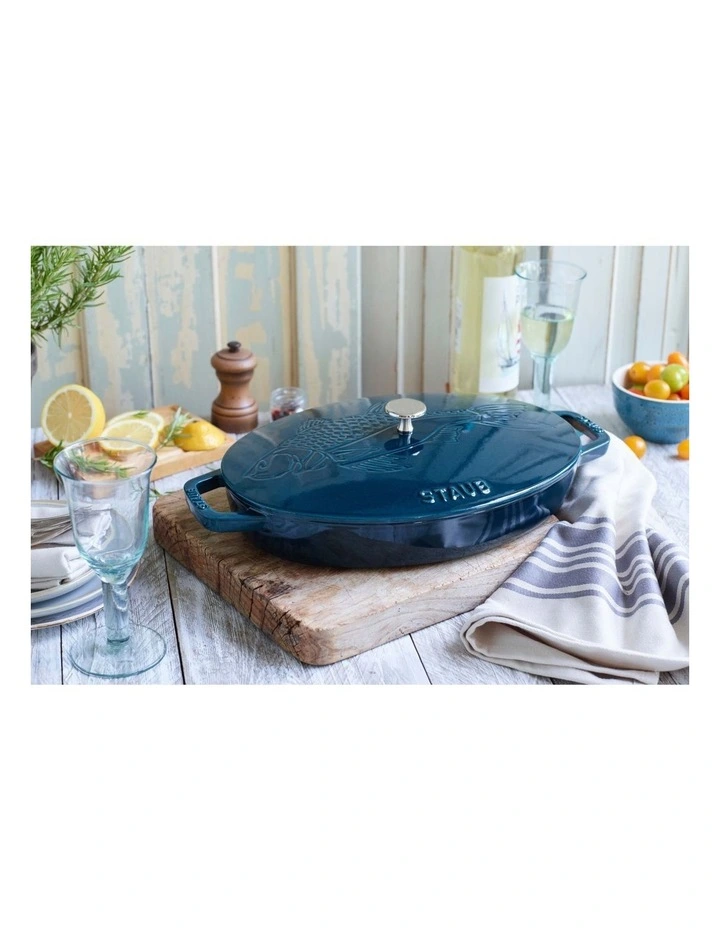 Fish Oval Dish 32cm in Sea Blue/Green image 5