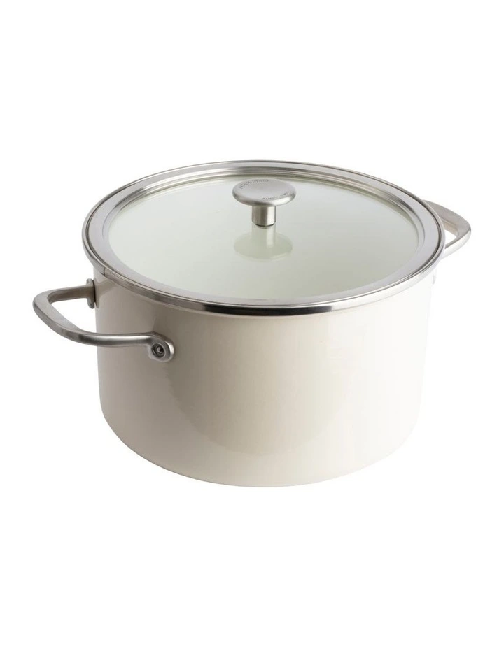 Artisan Steel Core Enamel Covered Casserole 24cm/6L in Almond Cream image 1