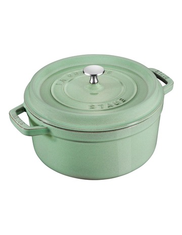 Staub Round Cocotte 24cm in Sage Green | MYER