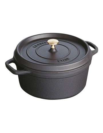 Cast Iron Round Cocotte in Black