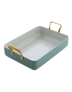 Roaster 35x25.7cm Smokey Blue PFAS-free ceramic non-stick