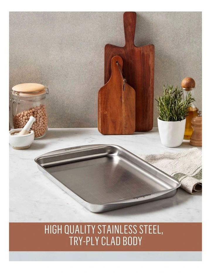 Clad Ovenware Stainless Steel Baking Sheet 23cm x 32cm x 2.5cm image 3