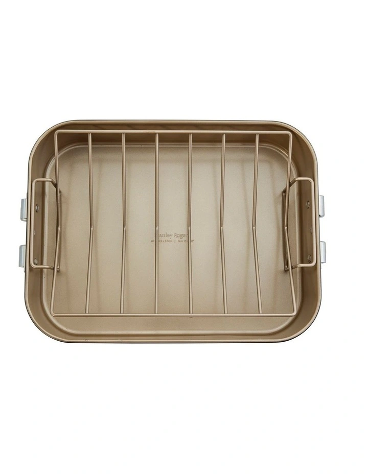 Ceramabake 40cm x 30.5cm x 9.5cm Heavy Duty Roaster with Rack image 4
