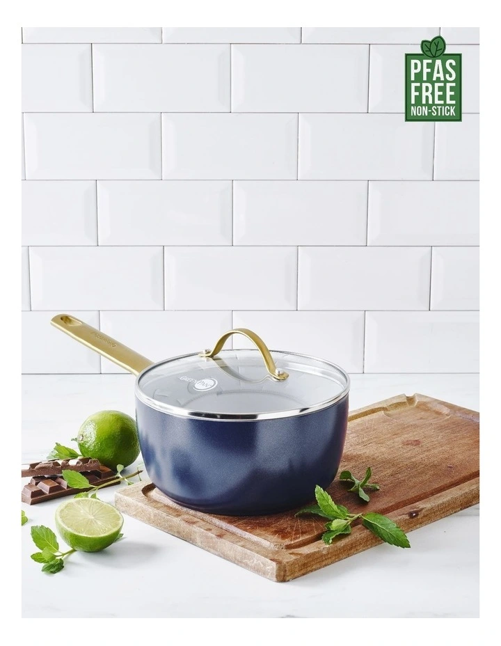 Padova Saucepan with lid 18cm/2L PFAS-free ceramic non-stick in Dark Blue image 2