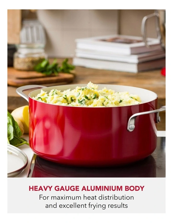 KitchenAid Aluminium Covered Casserole 24cm / 4.91L Empire Red image 3