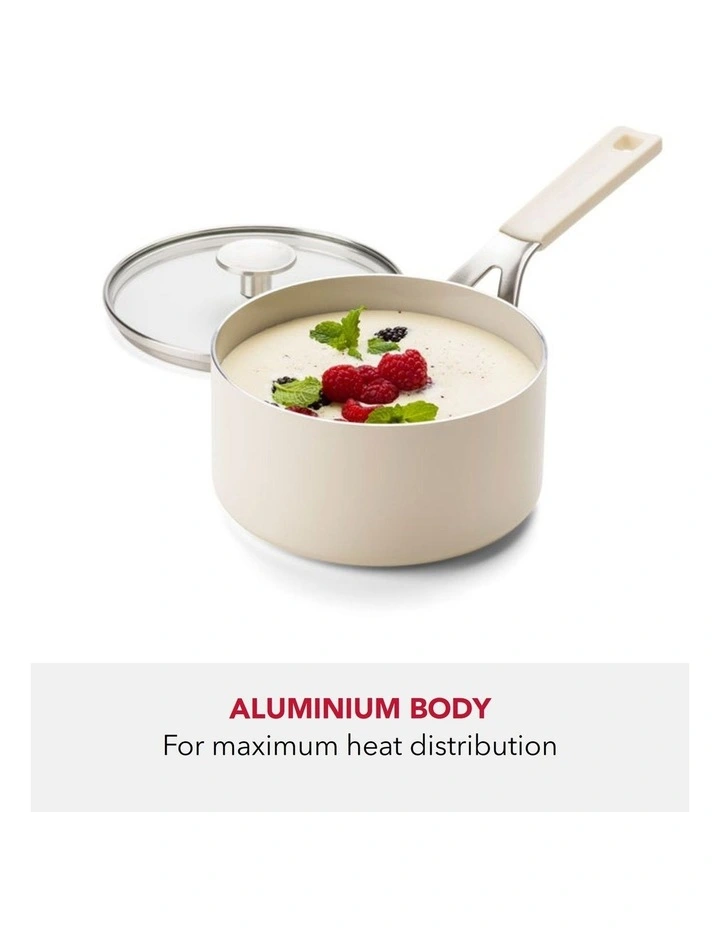 KitchenAid Aluminium Covered Saucepan 16cm / 1.57L Almond Cream image 3