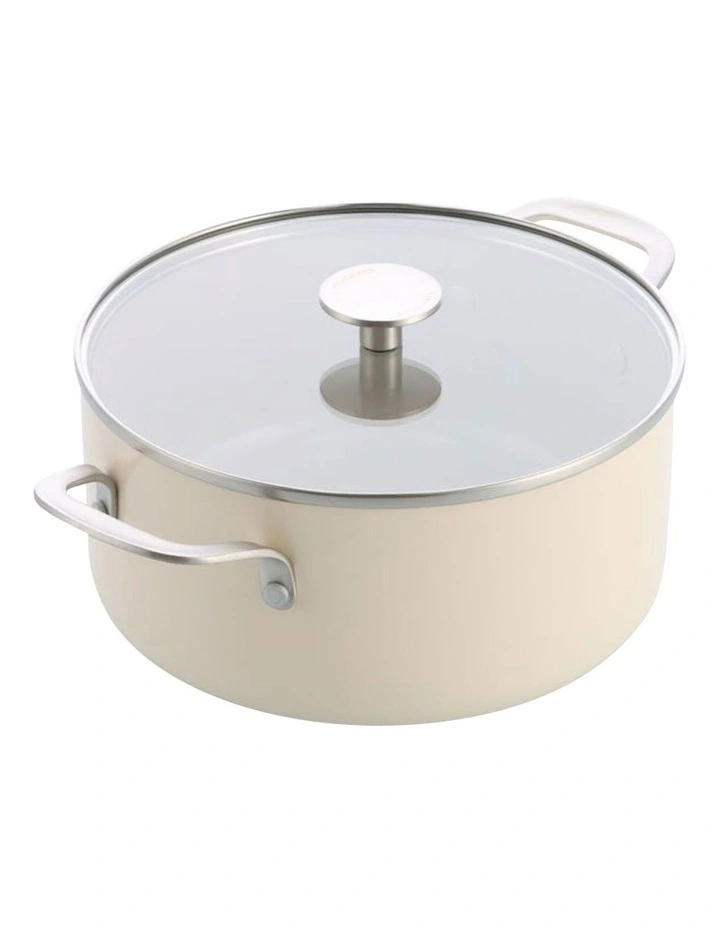 KitchenAid Aluminium Covered Casserole 24cm / 4.91L Almond Cream image 1