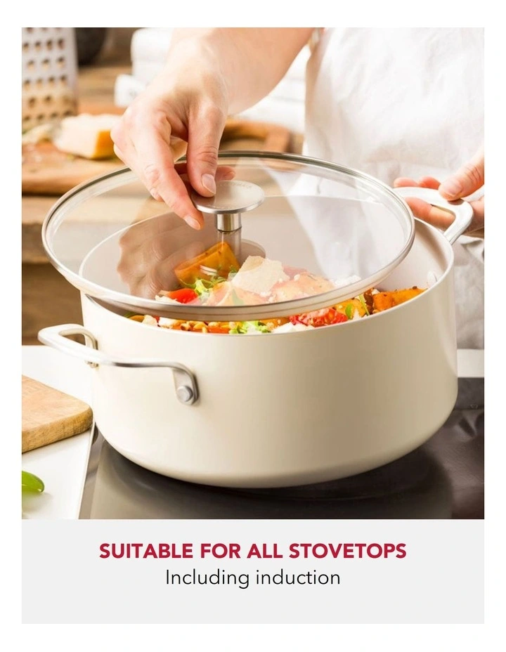 KitchenAid Aluminium Covered Casserole 24cm / 4.91L Almond Cream image 4