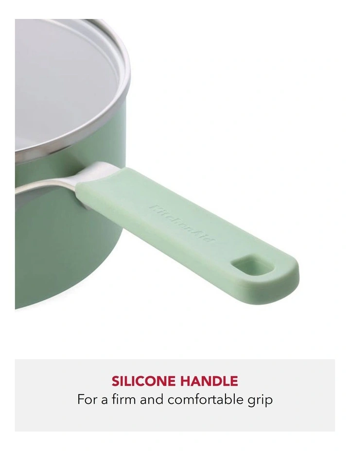 KitchenAid Aluminium Covered Saucepan 16cm / 1.57L Pistacho image 2