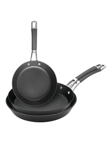 Endurance+ Nonstick Induction Skillet Frying Pan Triple Pack Cookware Set 20cm 24cm 28cm in Grey