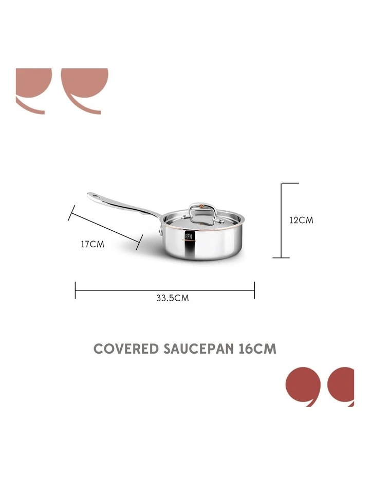 Con Cuore Stainless Steel Induction Covered Saucepan 16cm/1.4L in Silver image 7