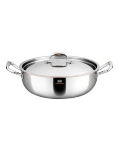 Con Cuore Stainless Steel Induction Covered Braiser 28cm/4.7L in Silver