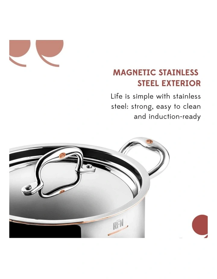 Con Cuore Stainless Steel Induction Covered Braiser 28cm/4.7L in Silver image 6