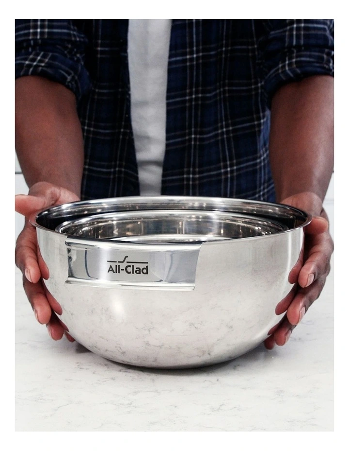 Stainless Steel Mixing Bowl Set in Silver image 2