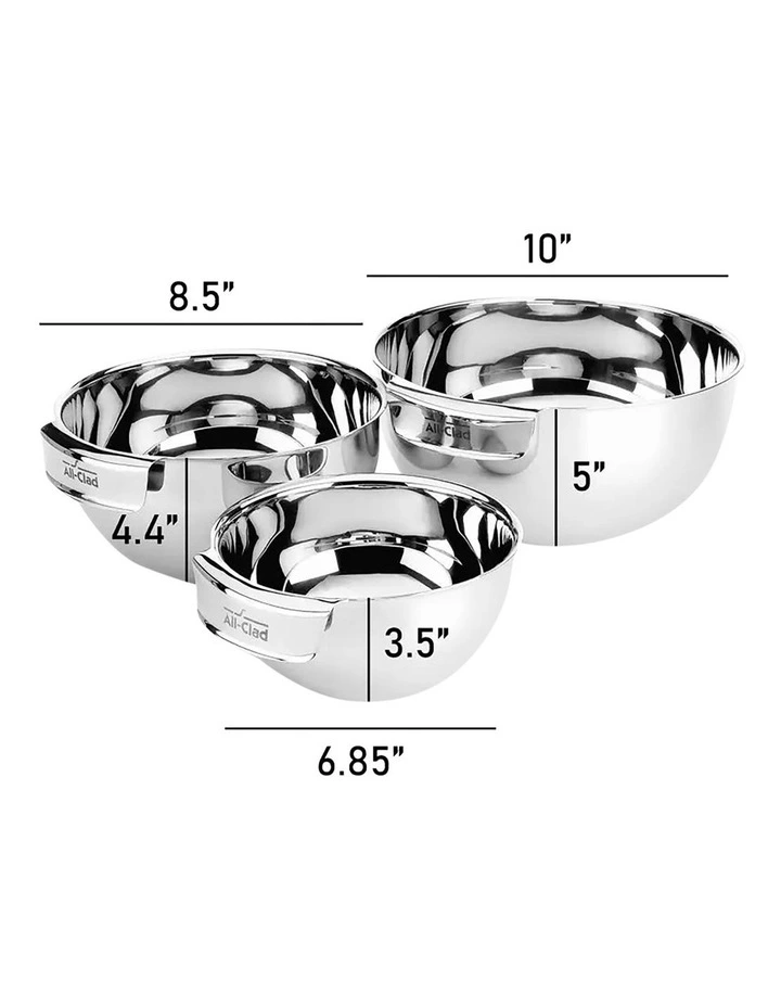 Stainless Steel Mixing Bowl Set in Silver image 4
