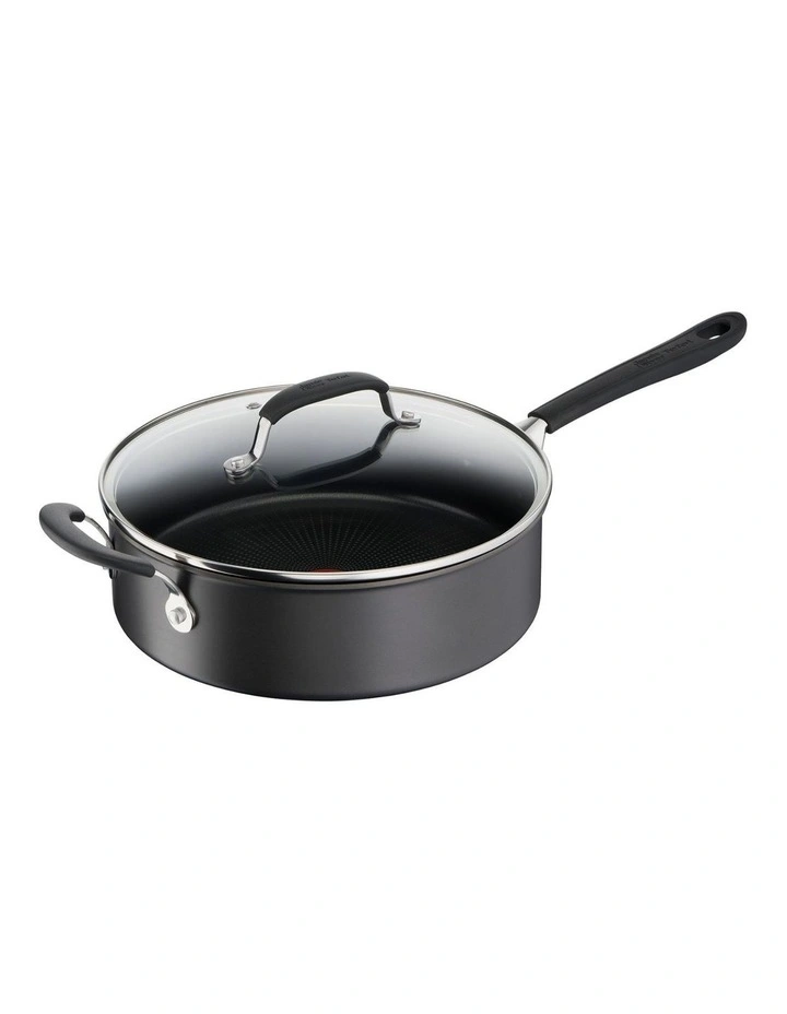 Quick and Easy Induction Non Stick Hard Anodised Sautepan 26cm   Lid in Grey image 1