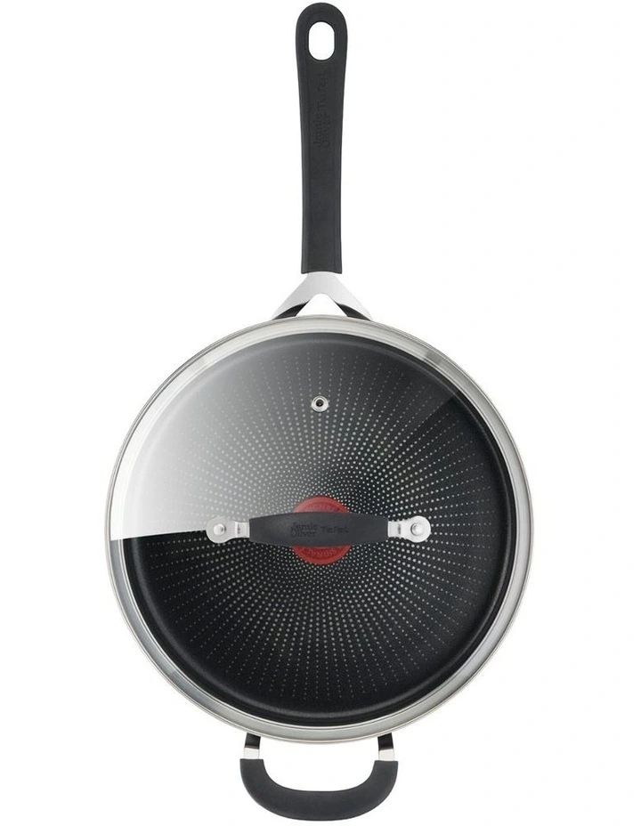 Quick and Easy Induction Non Stick Hard Anodised Sautepan 26cm   Lid in Grey image 5