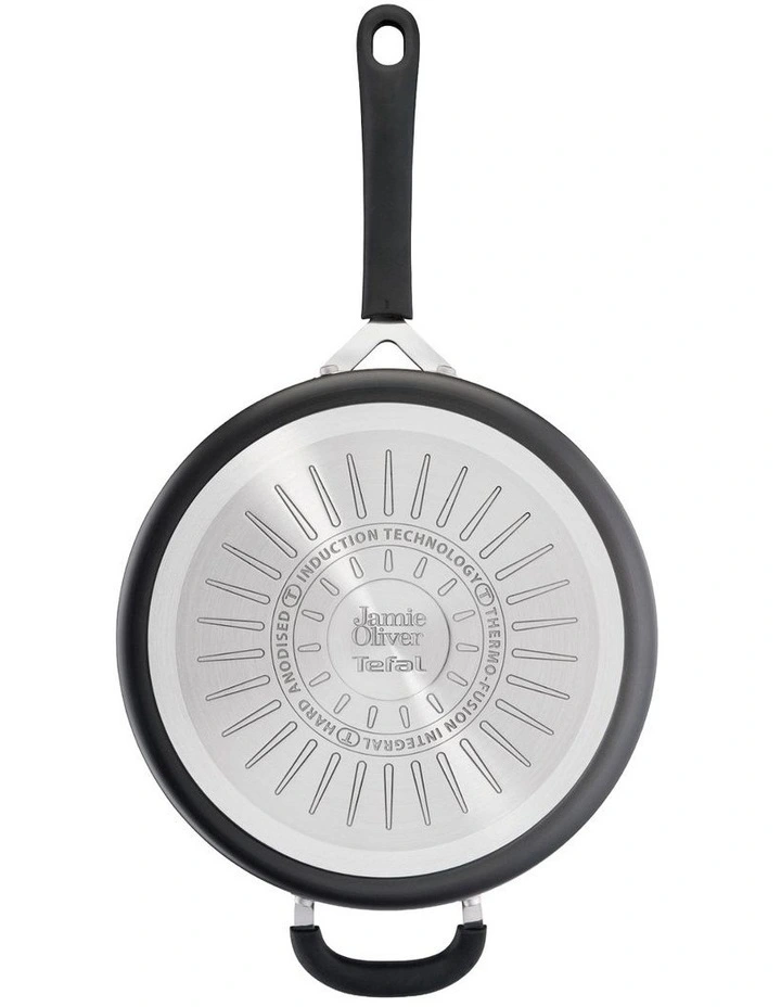 Quick and Easy Induction Non Stick Hard Anodised Sautepan 26cm   Lid in Grey image 7