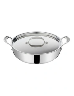 Cooks Classic Non-Stick Induction Stainless Steel Shallowpan   lid 30cm in Silver