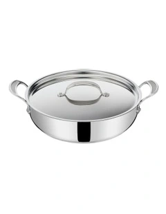 Cooks Classic Non-Stick Induction Stainless Steel Shallowpan   lid 30cm in Silver