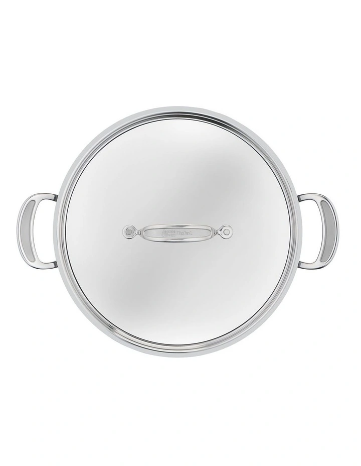 Cooks Classic Non-Stick Induction Stainless Steel Shallowpan lid 30cm in Silver image 5