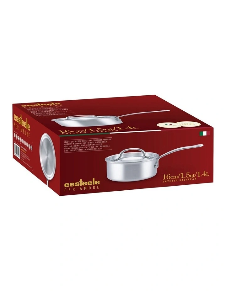 Essteele Per Amore Clad Stainless Steel Induction Covered Saucepan 16cm
