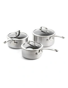 Premiere Saucepan Set (16cm/18cm/20cm) PFAS-free ceramic non-stick
