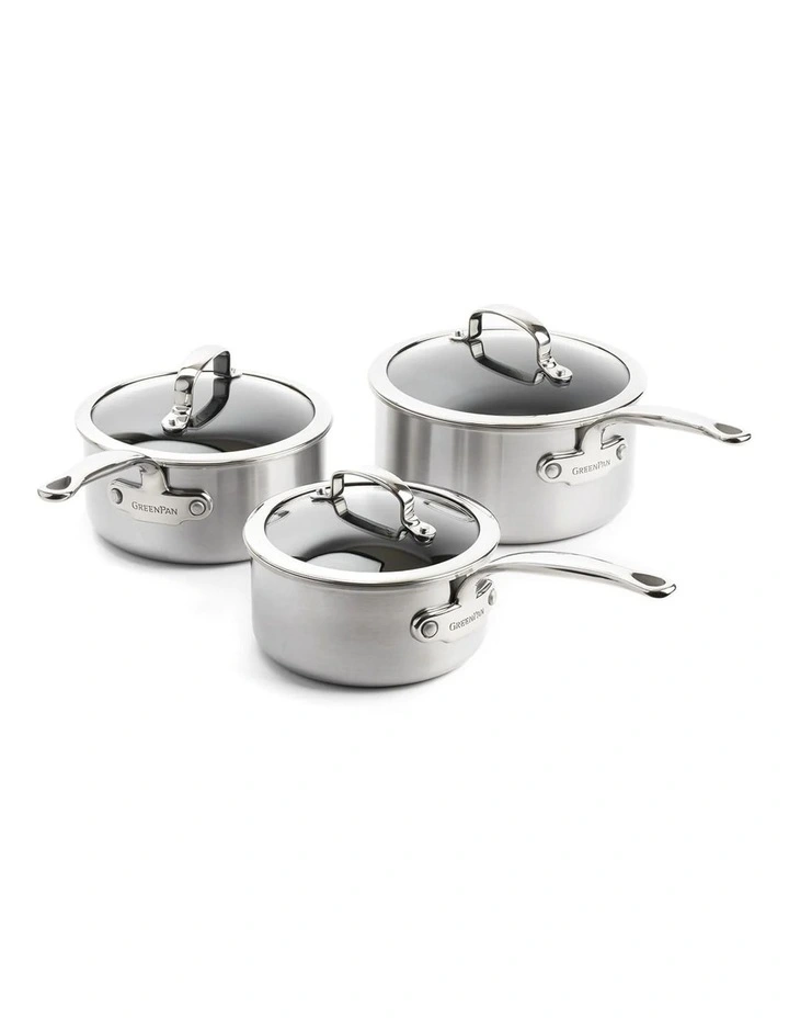 Premiere Saucepan Set (16cm/18cm/20cm) PFAS-free ceramic non-stick image 1