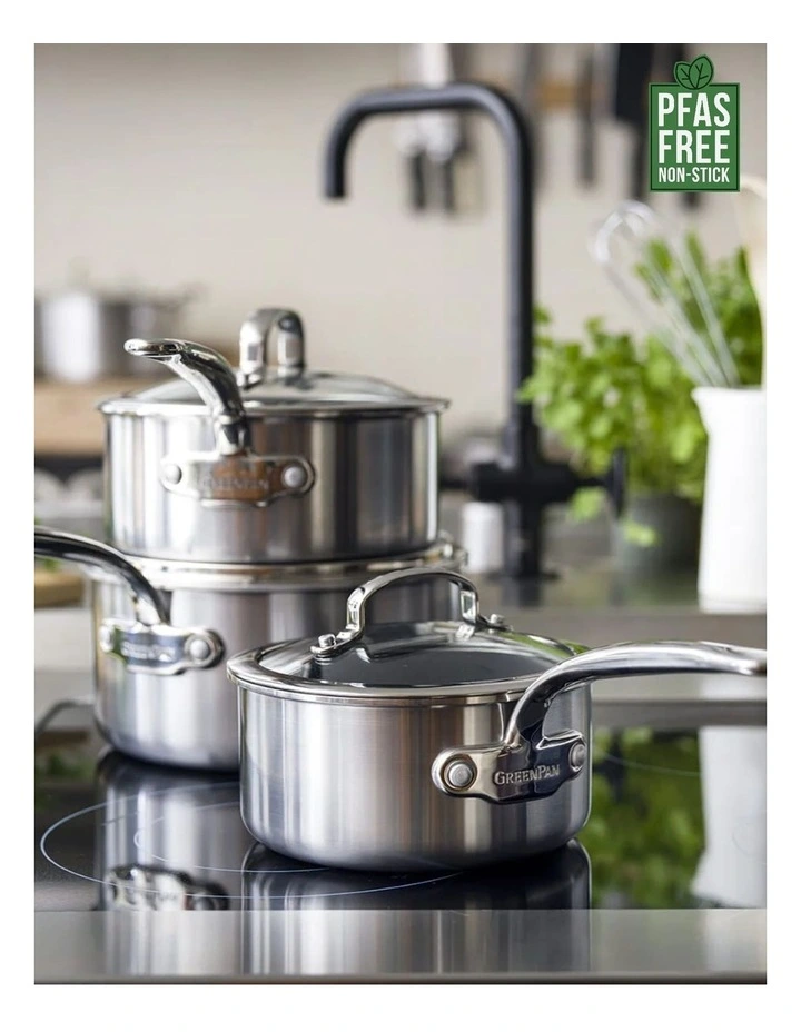 Premiere Saucepan Set (16cm/18cm/20cm) PFAS-free ceramic non-stick image 2