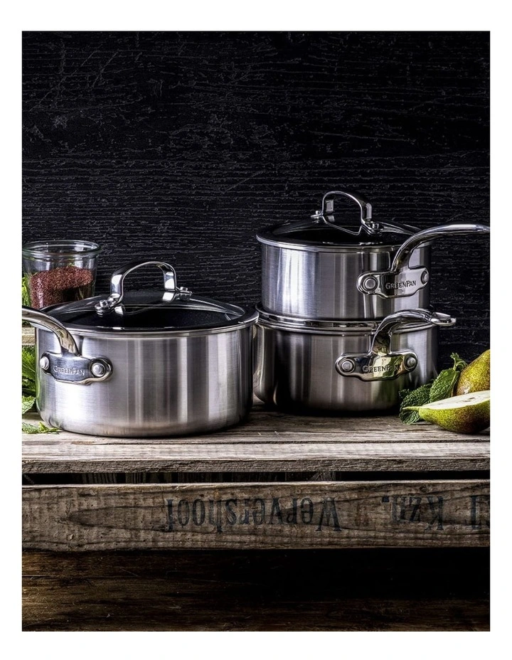 Premiere Saucepan Set (16cm/18cm/20cm) PFAS-free ceramic non-stick image 4