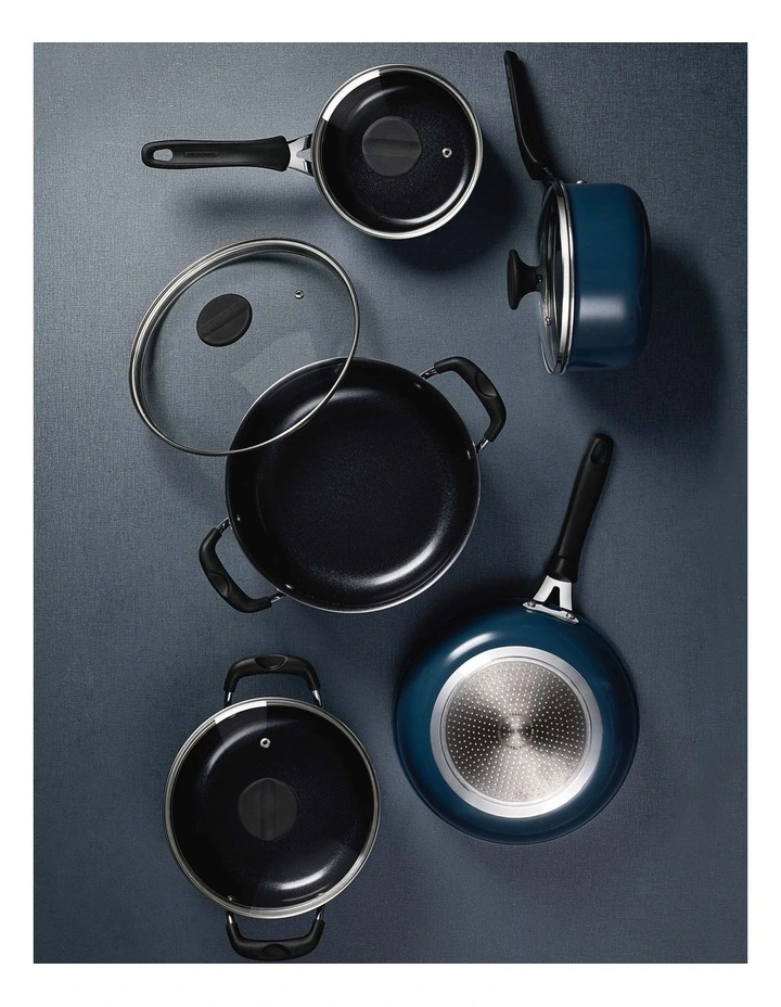 Tunis 5pc Ceramic Cookware Set in Stainless Steel image 3