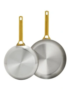 Padova Reserve Stainless Steel Frypan Set 2 Piece in Silver