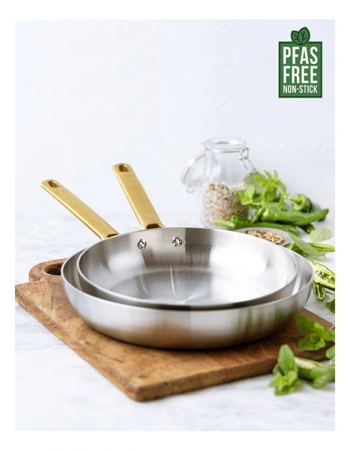 Padova Reserve Stainless Steel Frypan Set 2 Piece in Silver image 2