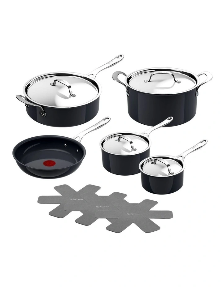 Enjoy Ceramic Induc HA With Pan Protectors Set Of 5 in Black Sparkles image 1