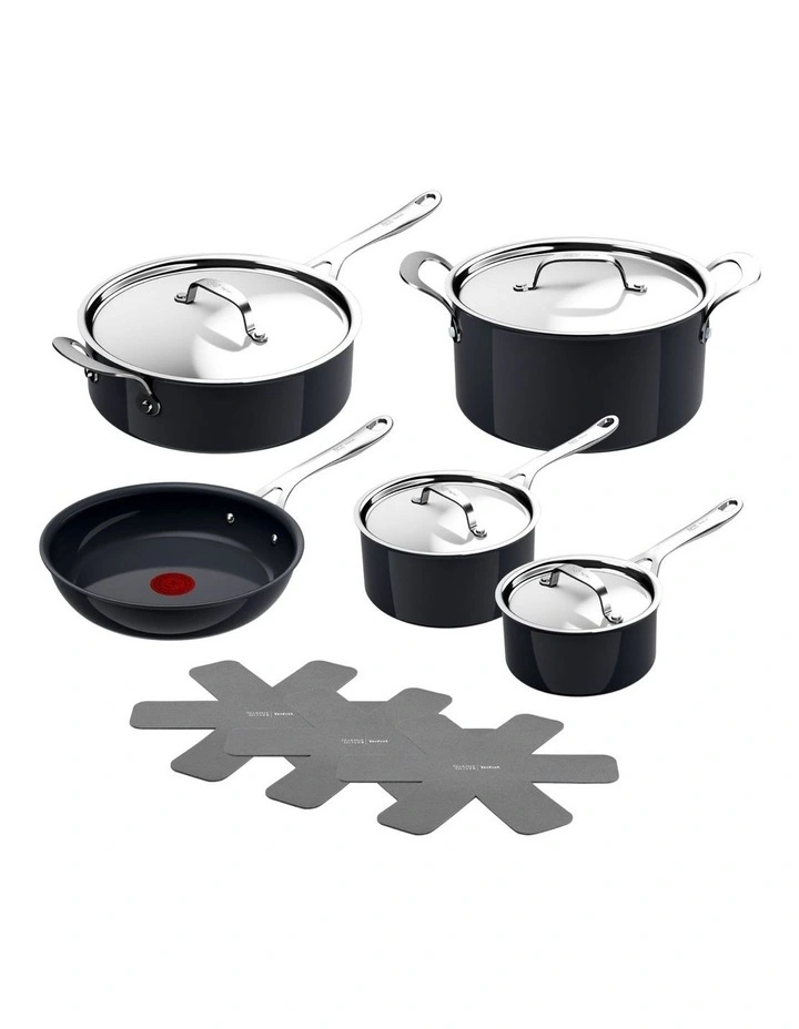 Enjoy Ceramic Induc HA With Pan Protectors Set Of 5 in Black Sparkles image 1