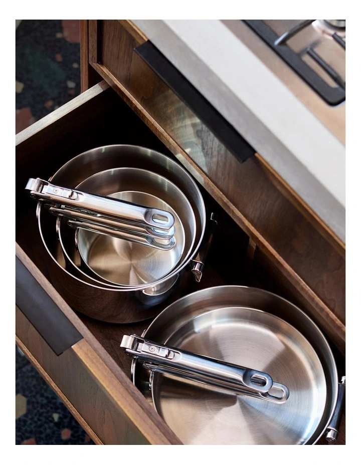 Space Stainless Steel Cookware Set 6 Piece in Silver image 6