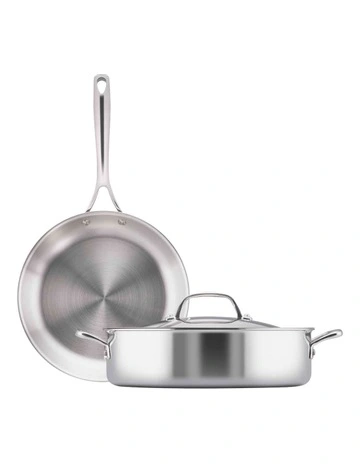 Eternita Clad Stainless Steel Induction Cookware Set 2 Piece in Silver