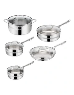 Cook Smart Induction Stainless Steel Uncoated Set 5 Pack in Silver