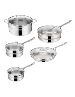 Cook Smart Induction Stainless Steel Uncoated Set 5 Pack in Silver