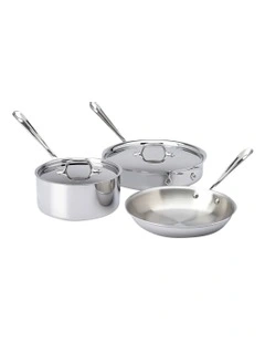 D3 Induction Stainless Steel 3Piece Set in Silver