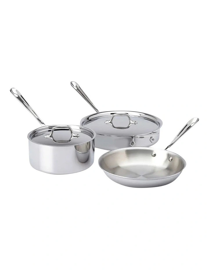 D3 Induction Stainless Steel 3Piece Set in Silver image 1