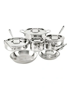 D5 Polished Induction Stainless Steel 6 Piece Set in Silver