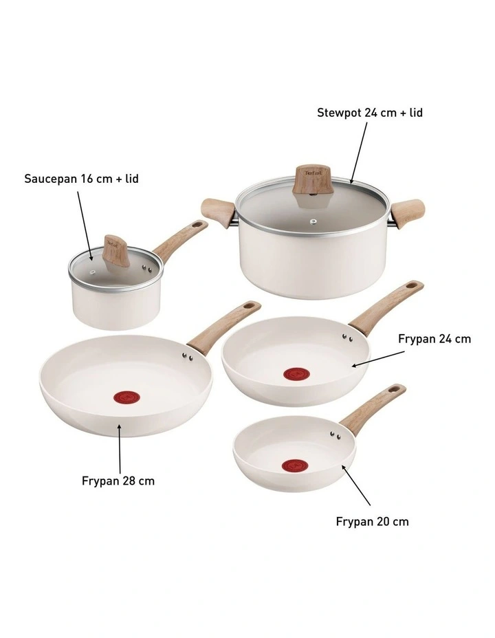 Vivaceram Induction Ceramic Cookware 5 Piece Set in Beige image 2