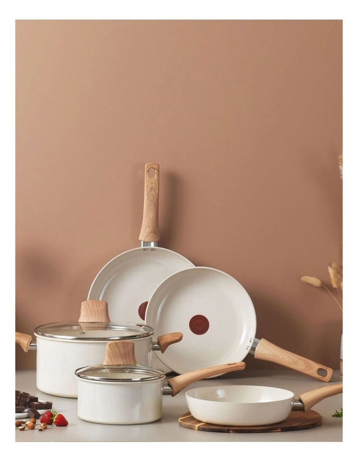 Vivaceram Induction Ceramic Cookware 5 Piece Set in Beige image 4