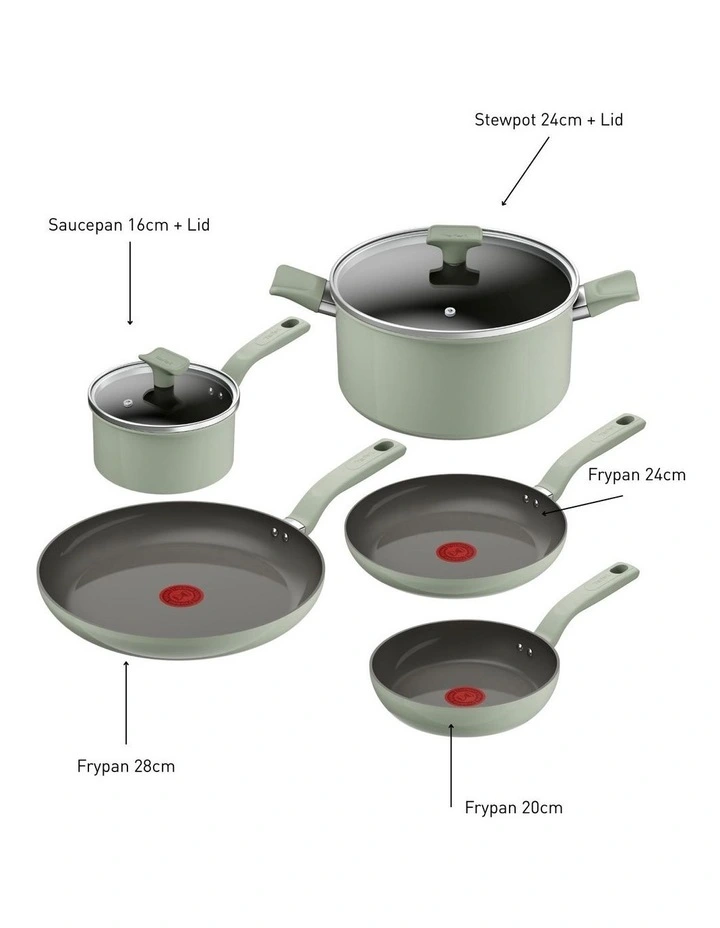 Vivaceram Induction Ceramic 5 Piece Set in Green Lichen image 5