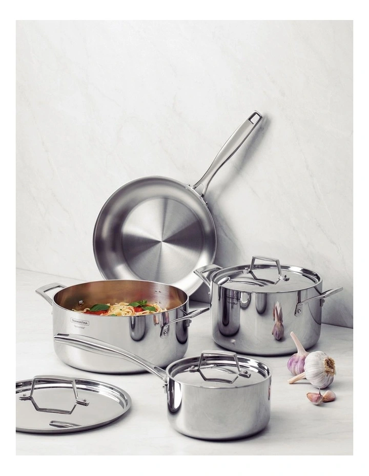 Grano TriPly Clad Cookware Set 4 Piece in Silver image 4