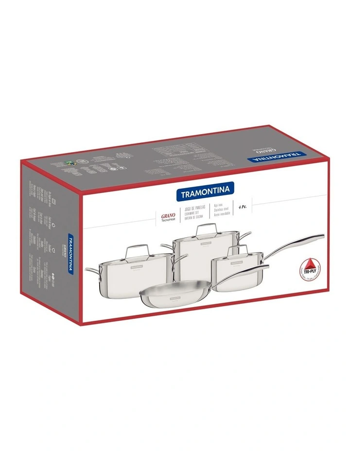 Grano TriPly Clad Cookware Set 4 Piece in Silver image 7