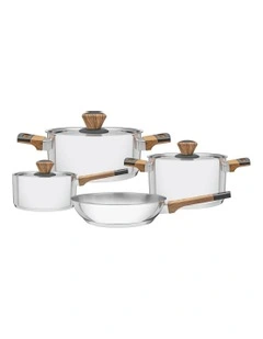 Brava Stainless Steel Cookware Set 4 Pieces in Silver