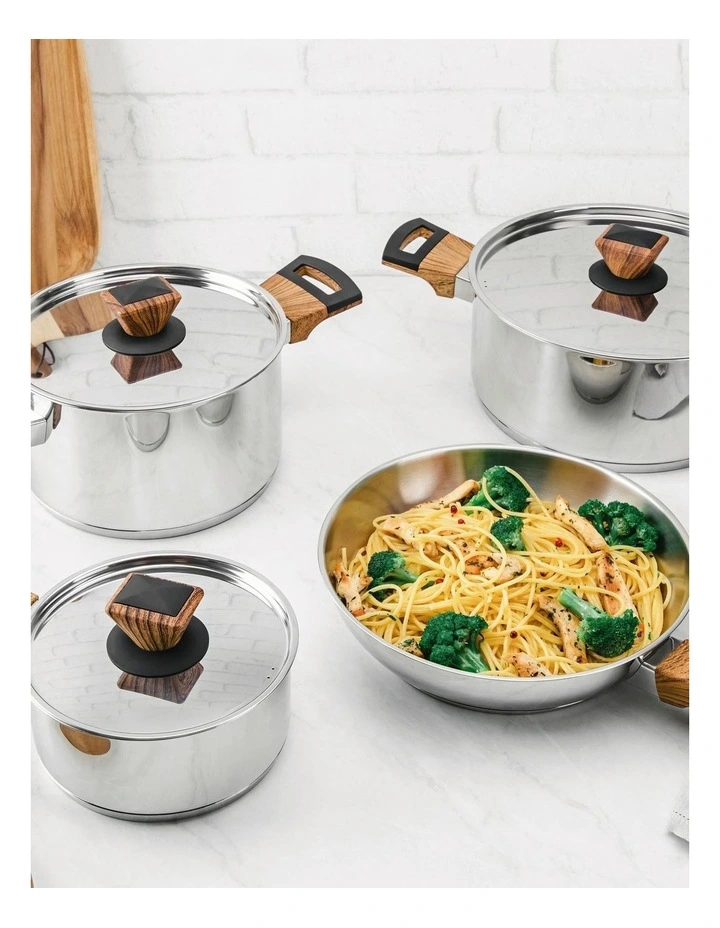 Brava Stainless Steel Cookware Set 4 Pieces in Silver image 2