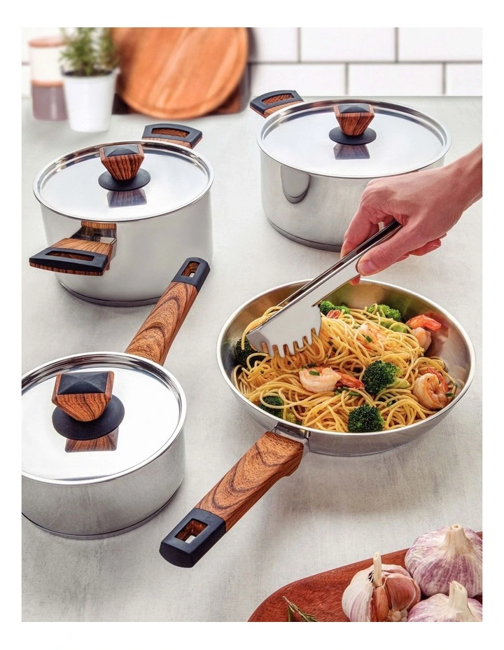 Brava Stainless Steel Cookware Set 4 Pieces in Silver image 3